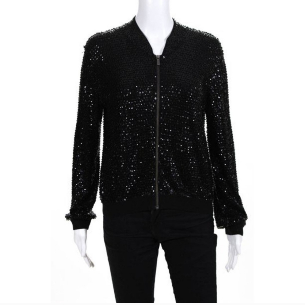 JIMMY CHOO x HM SEQUIN BOMBER JACKET LOVERS FRIENDS MAJORELLE FREE PEOPLE NYE.